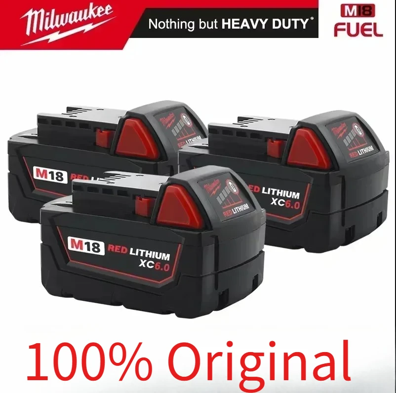 

original Milwaukee M18 Power Tool Battery XC 18V 6000mAh M18B4 M18B5 48-11-1815 48-11-1860 M18B5 rechargeable lithium Battery