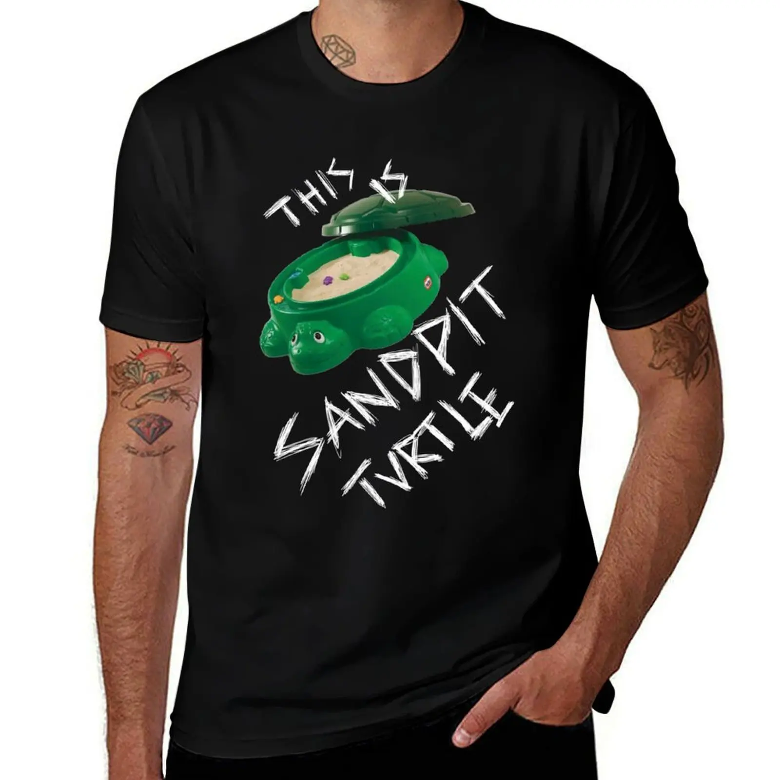 

This Is Sandpit Turtle bmth meme white on black T-Shirt Personalized t-shirt blacks croswit shirt man sweat shirts, men