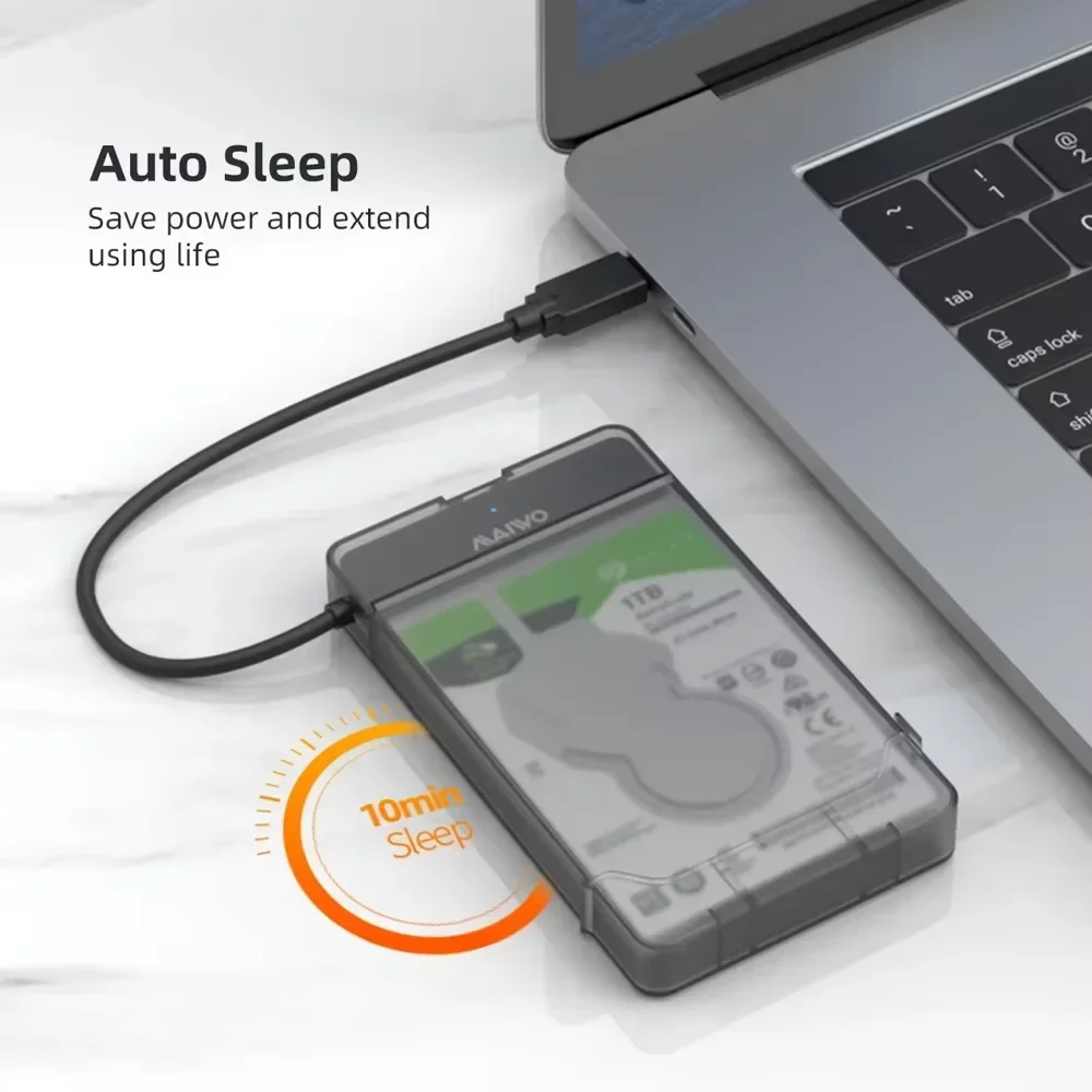 MAIWO Type-C USB3.0 2.5인치 HDD 케이스 외장 하드 드라이브 인클로저 5Gbps HDD SATA SSD 하드 드라이브 인클로저 PC용 UASP 지원
