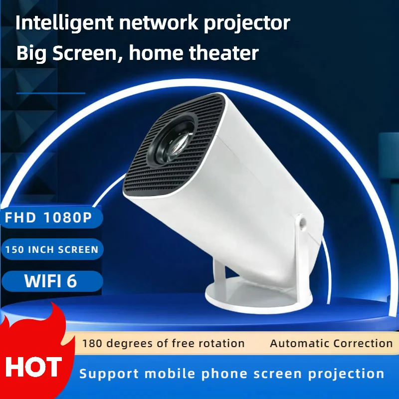 Projector Android Wifi Smart Portable Projector for Samsung iPhone Phone 1280 720P Full With 4K HD Office Home Theater Video