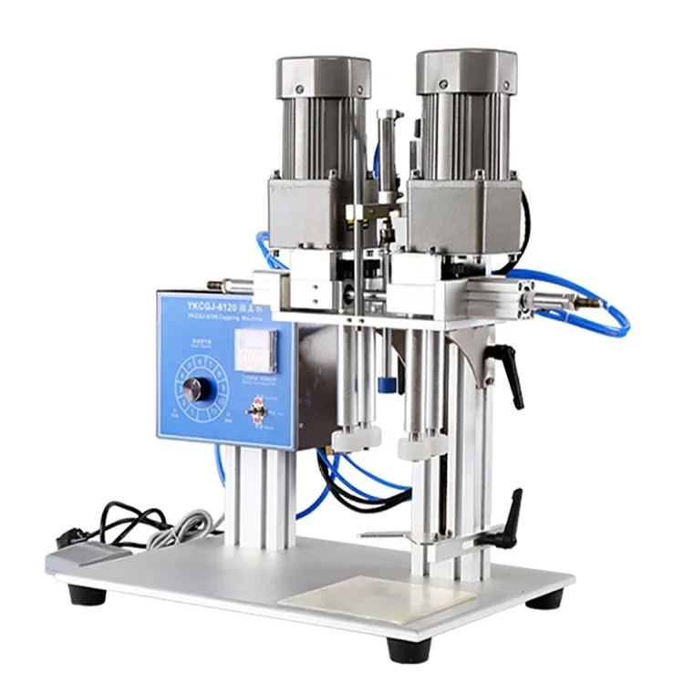 SGJ-80 Electric and Pneumatic Manual Plastic Water Bottle Screw Capping Machine, Duckbill Capping Machine