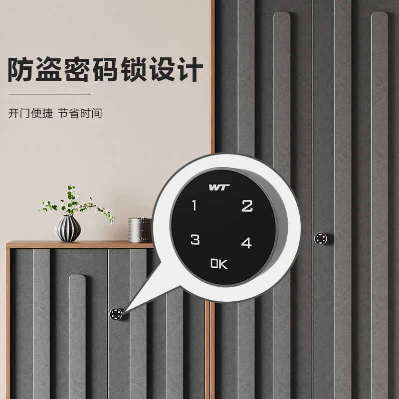 Solid wood shoe cabinet corridor integrated wall locker password lock large capacity multi-layer household door porch cabinet