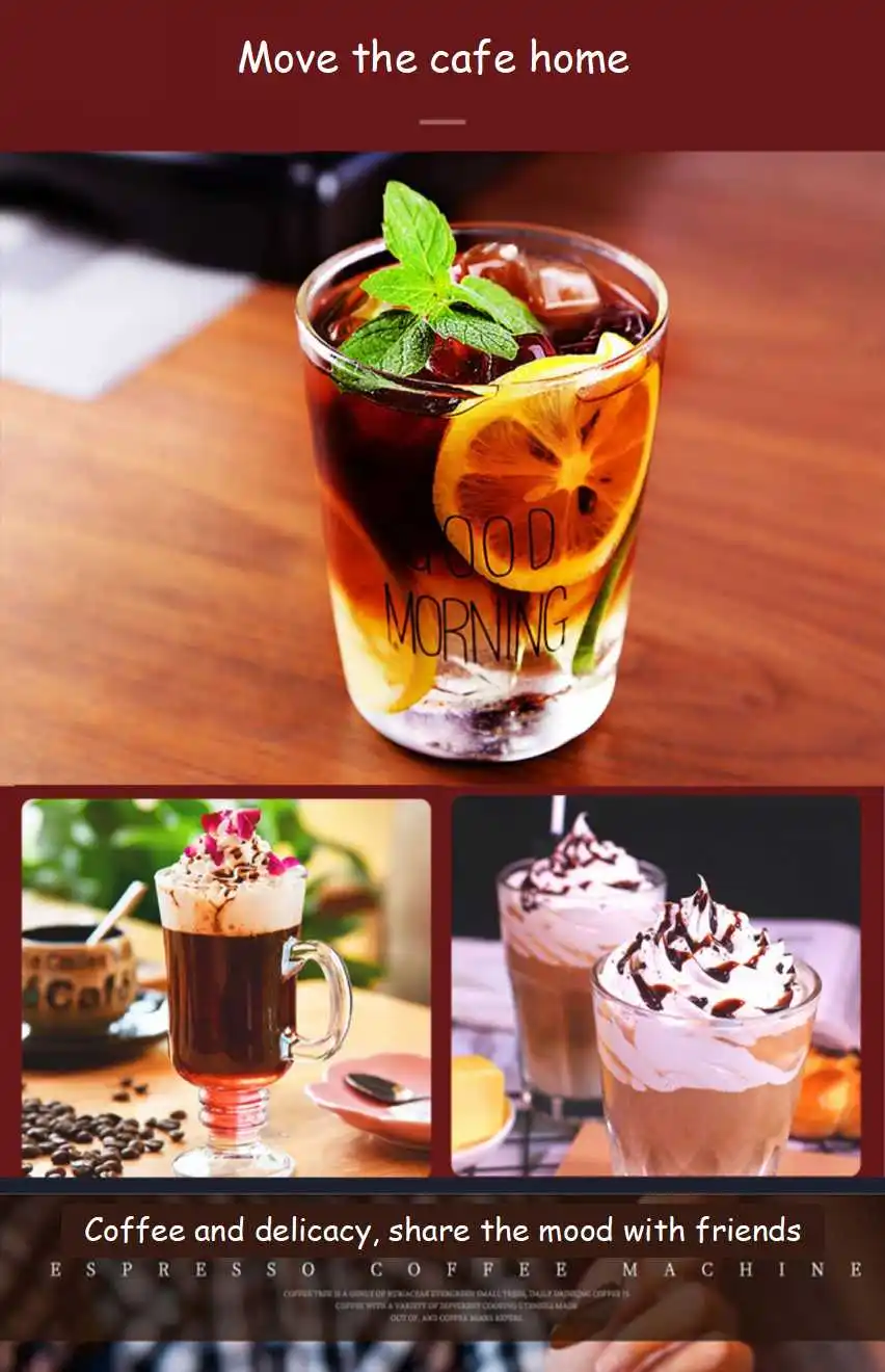 Cafetera Espresso semiautomática multifunción para el hogar, 15 BAR, para hacer café, vapor y agua caliente, bomba italiana ULKA