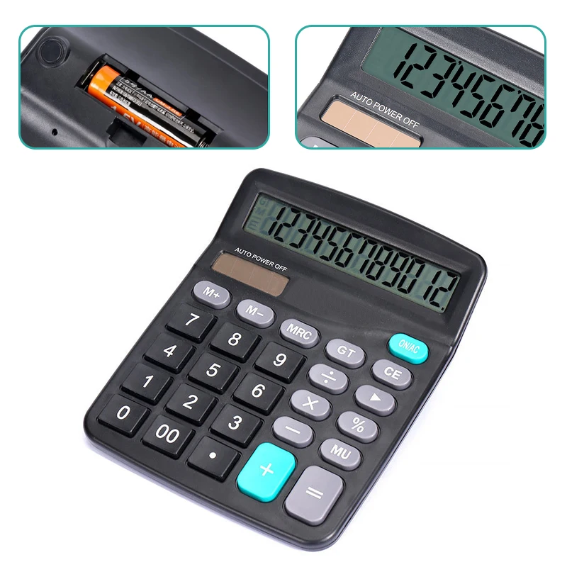 2025 جديد أفضل بيع 12 رقمًا آلة حاسبة سطح المكتب اتجاهين فحص الطاقة وتصحيح آلة حاسبة مكتب التموين