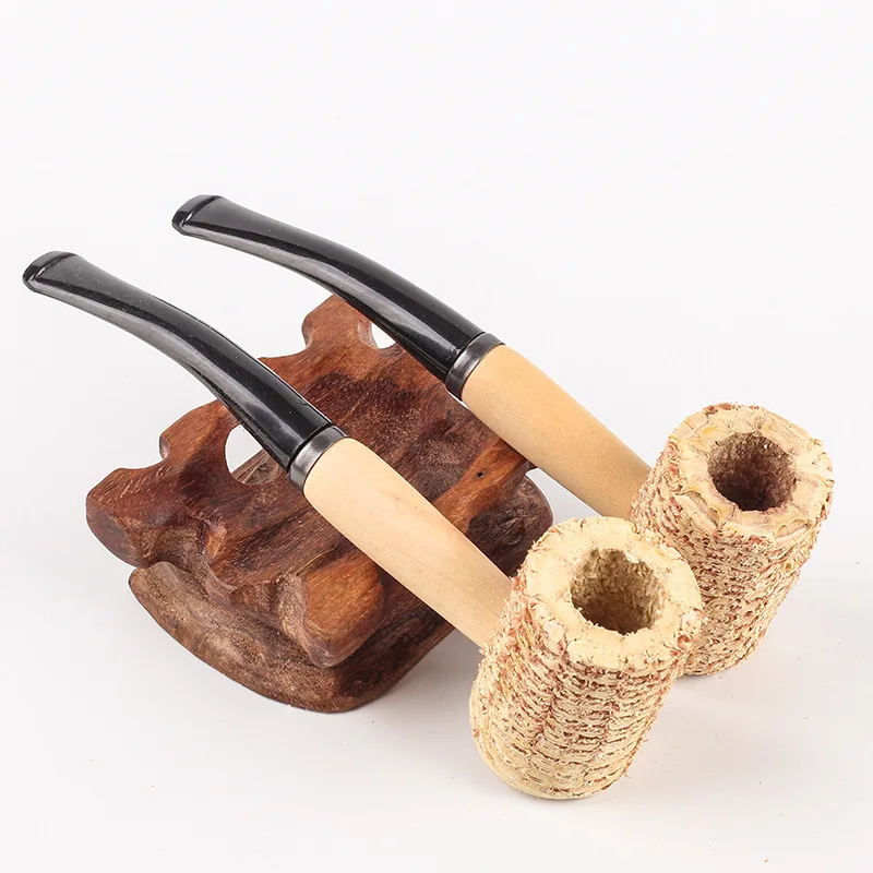 Corn cob pipe, guest corn pipe, novice disposable pipe, large straight mouth and curved mouth