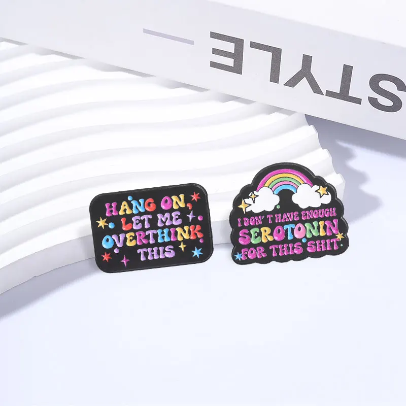 ADHD Mental Health Awareness Enamel Pin Overthing Club Social Introvert Autism Neurodiversity Brooches Lapel Badge Jewelry Gifts - view 3