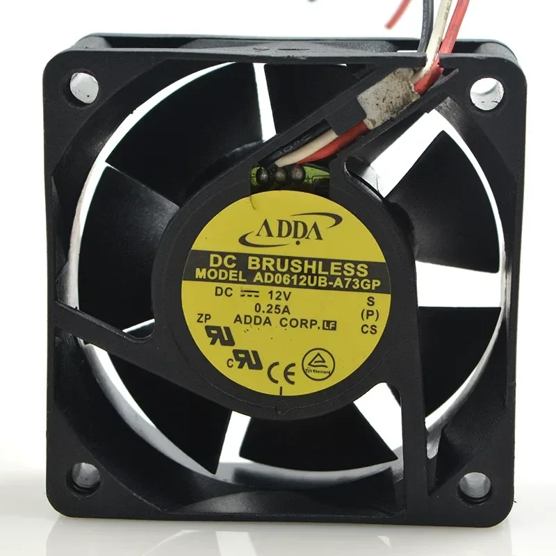 for ADDA AD0612UB-A73GP 6025 12V 0.25A 6CM/cm 3-Wire Silent Cooling Fan