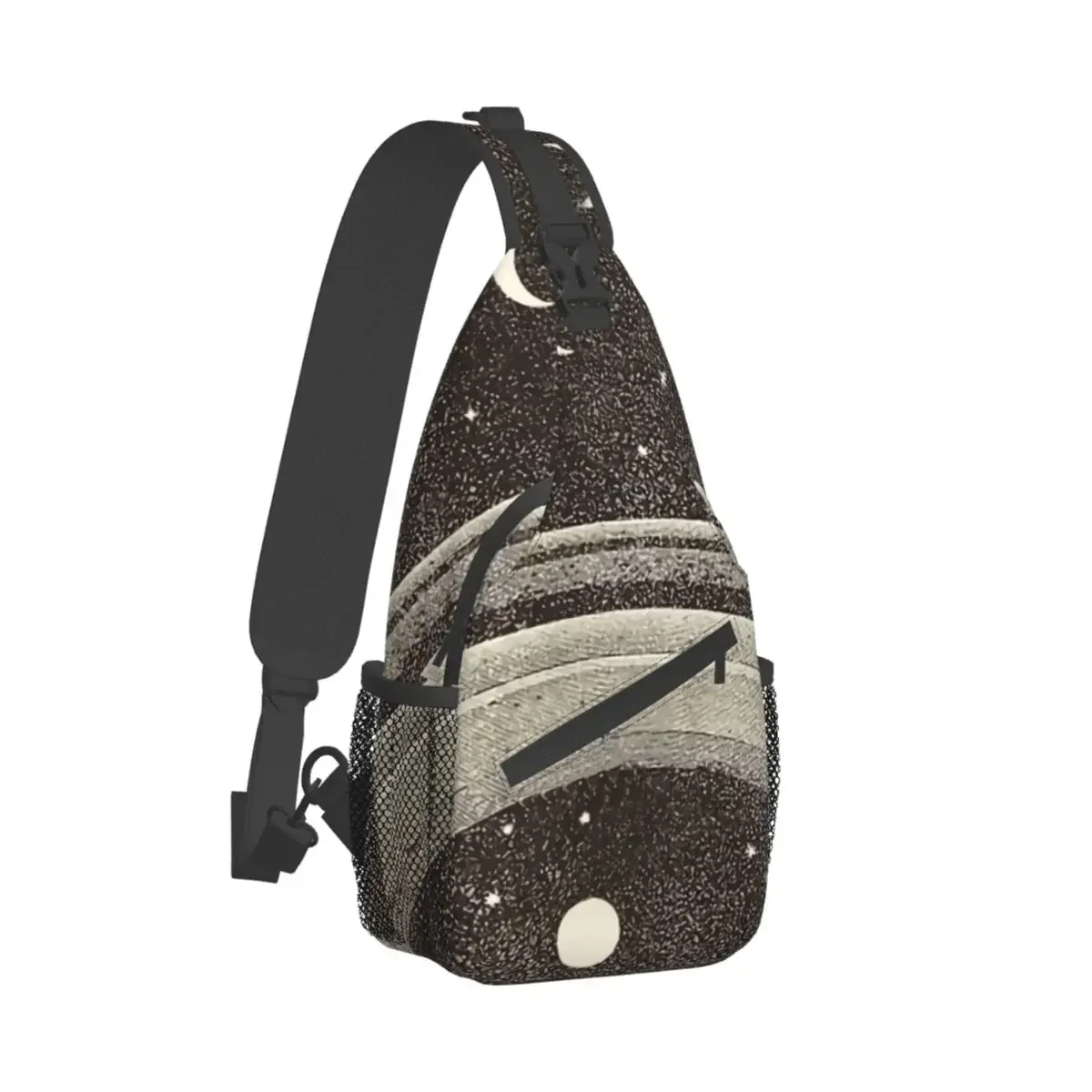 Saturn's Rings Stars Moon Crossbody Chest Bags Pockets Travel Pack Messenger Sports Teens Shoulder Bag Unisex