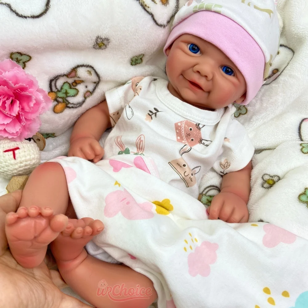 Handmade Painted 17Inch Silicone Reborn Doll Soft Washable Lifelike Detail Features Doll for Collector Christmas Gift