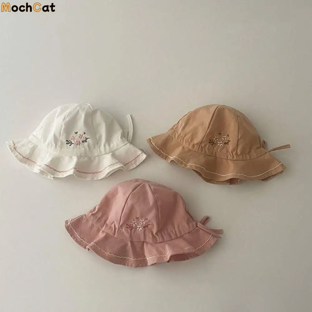 

Регулируемая шляпа-ведро с цветочным принтом для младенцев, плиссированная детская шляпа от солнца с сердечком, солнцезащитная шляпа с широкими полями для малышей, рыбацкая шляпа для мальчика