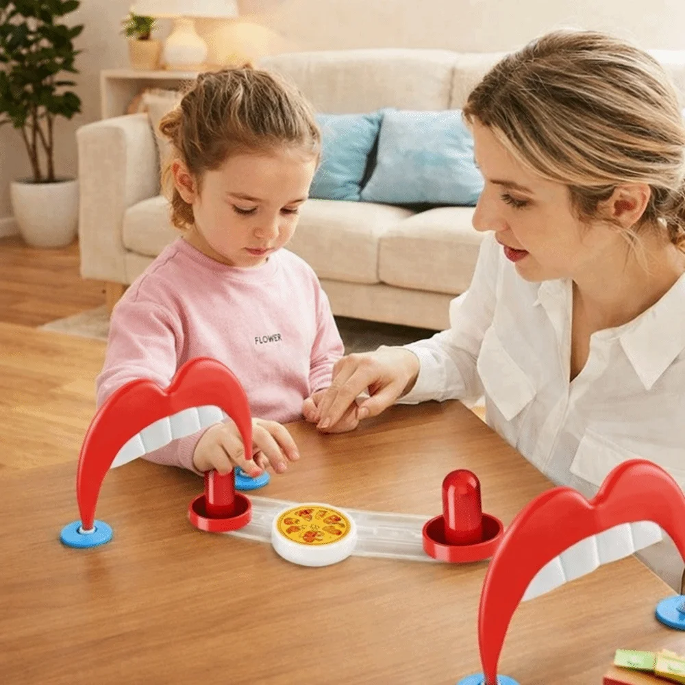 Desktop Size Ice Hockey Board Game Push Action Fast-Paced Pizza Hockey Game Competitive Play Skill-Based Ice Hockey Toy