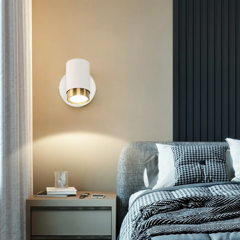 Indoor 6W GU10 LED Ceiling Wall Lamp Folding Rotation Home Hotel Bedroom Bedside Living Room Reading Wall Light With Switch