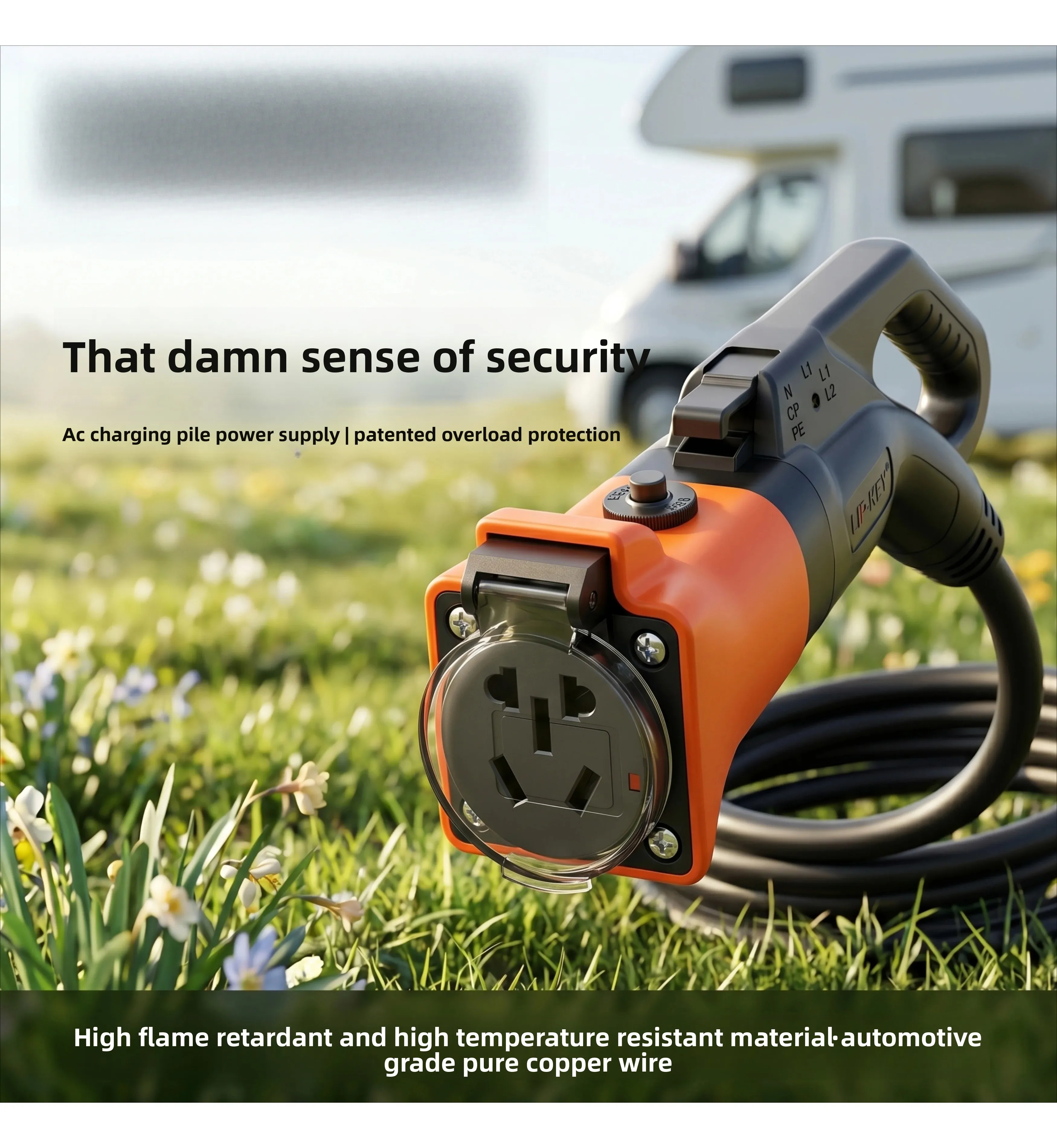 Charging pile conversion head 220v AC new energy charging gun, electrical appliance seven-hole plug seat RV