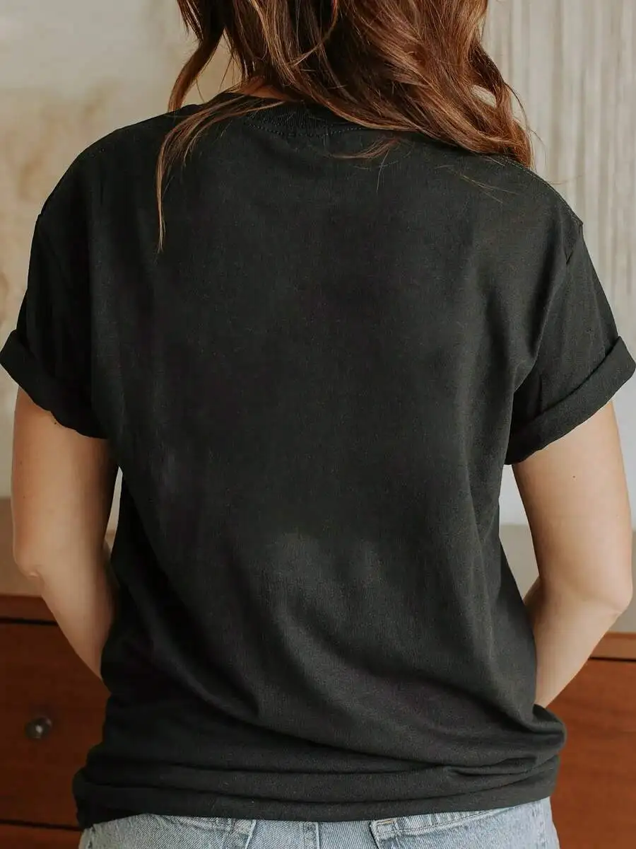 Retro Typewriter Font Inspirational T Shirt Women Oversized Slogan Printed Tee Plus Size O Neck Loose Casual Cotton Streetwear Tops