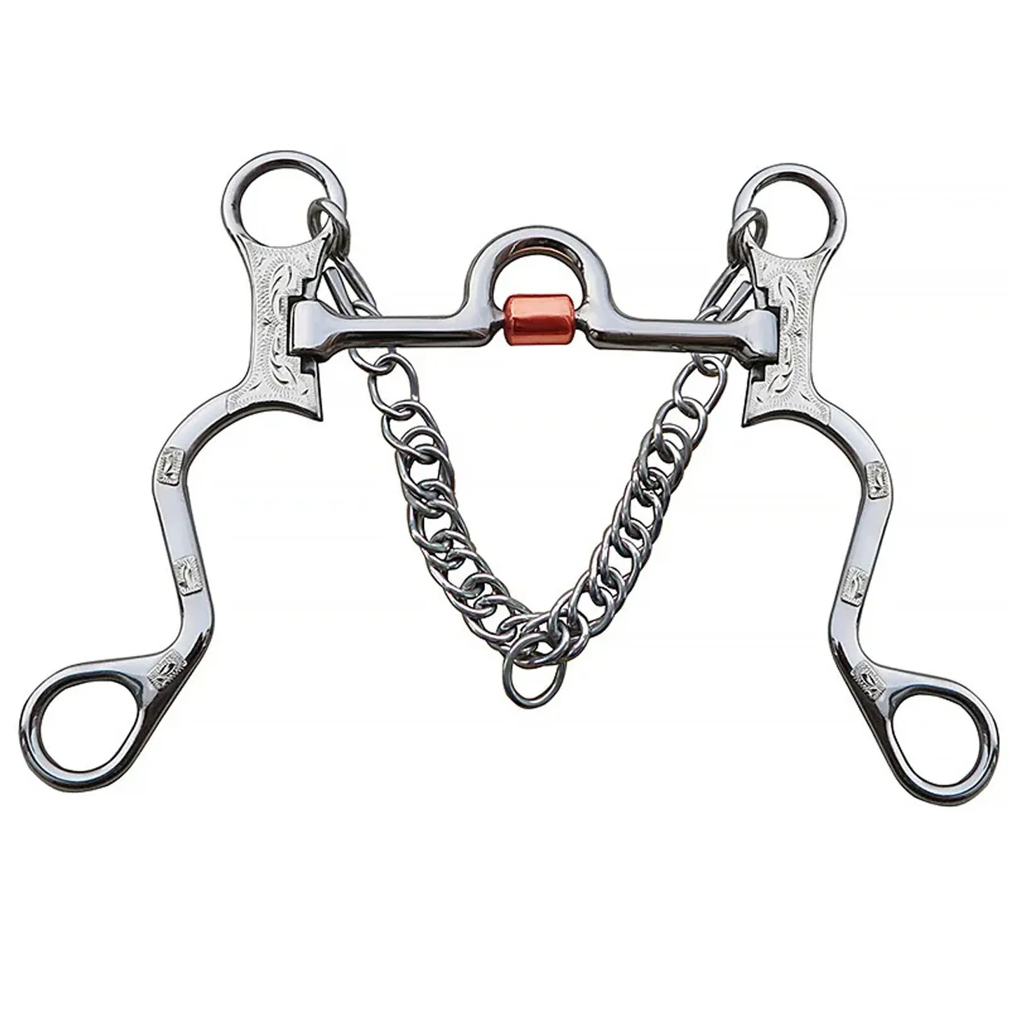 

Stainless Steel Full Cheek Snaffle Bit 120/125/127/130/135mm Curb Hooks Chain Horse Gag Equestrian Gear