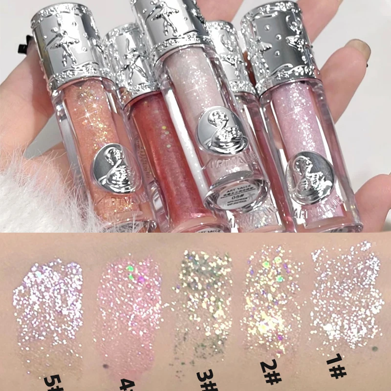 Pearlescent paillettes Liquid Eyeshadow Glitter Highlighter Eye Shadow Makeup Waterproof Shimmer Eyeliner sdraiato Silkworm Cosmetics