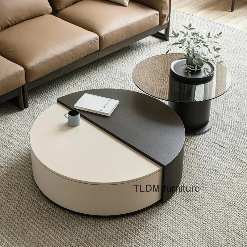 

Round Luxury Coffee Tables Wood Living Room Minimalist Home Coffee Tables Modern Design Tavolino Da Salotto Bedroom Furniture