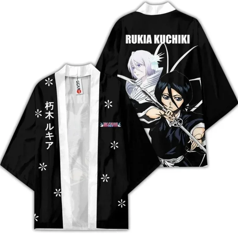 Anime Bleach Kimono Kurosaki Ichigo Wafuku Cosplay Haori Cardigan Cloak Yukata Unisex jacket Sportswear Pajama Halloween Costume