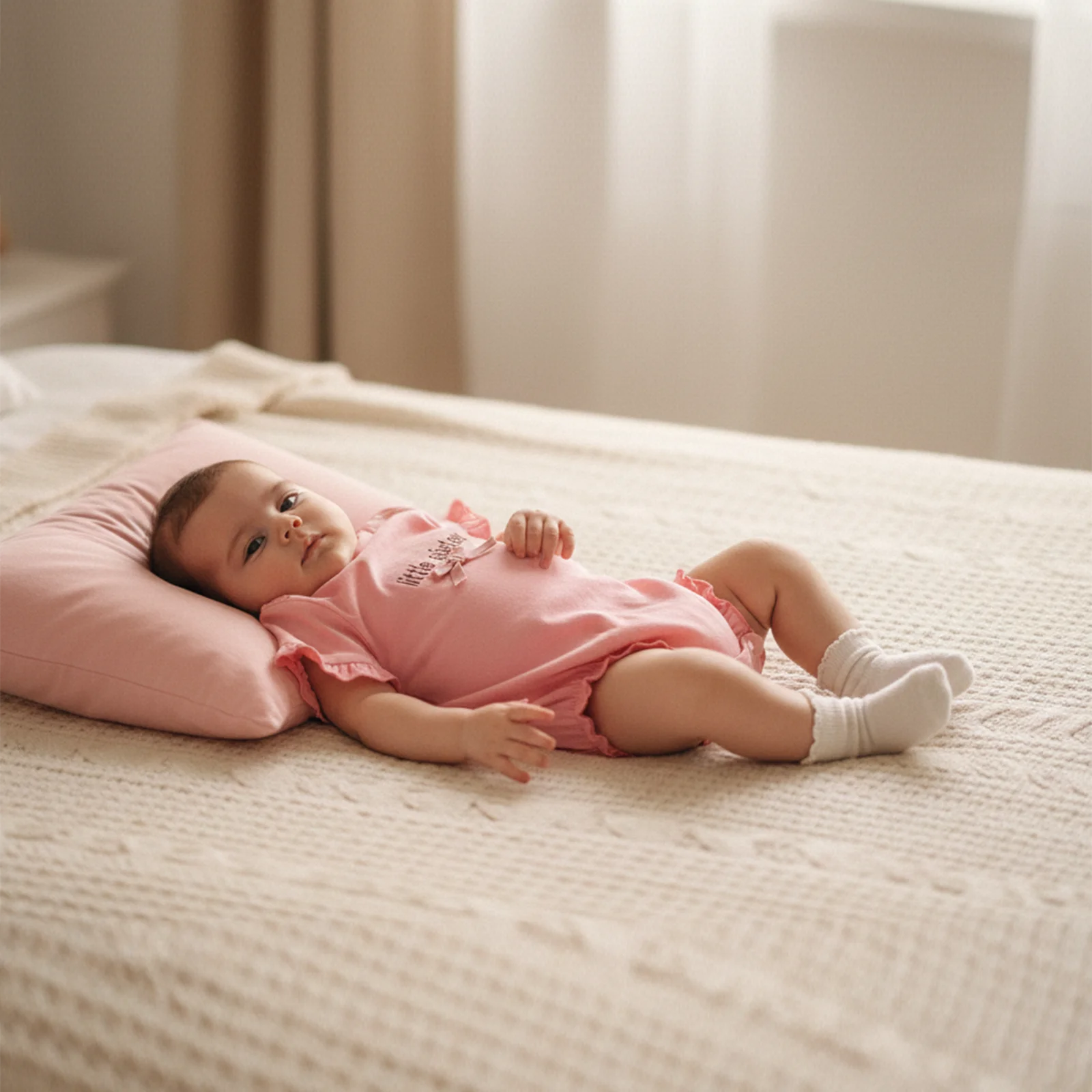 Baby Girl Summer Romper Bow Letter Embroidered Ruffled Short Sleeve Jumpsuit Casual Infant Clothes