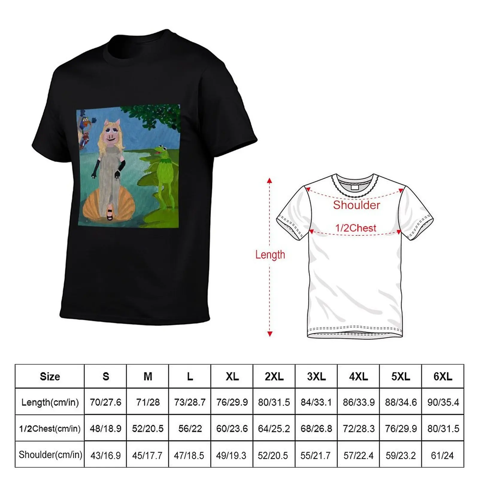 Birth of Piggy T-Shirt, Summer Casual Cotton Tee, Oversized Streetwear Tops, Vintage Graphic Print, Loose Fit Short Sleeve