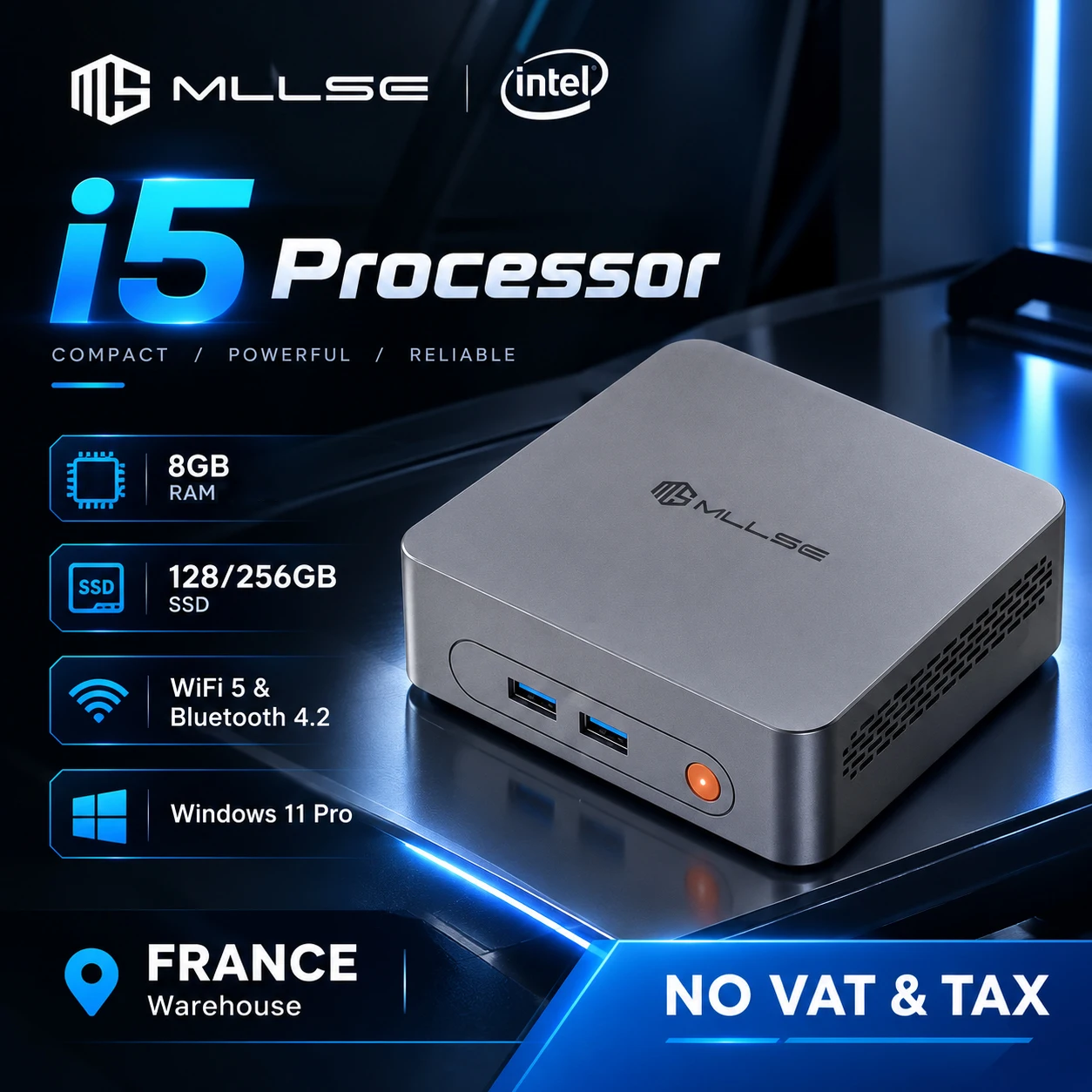 Pro Mini Cpu MLLSE M3 Pro Mini Pc Intel i5-4310U Processor 8GB RAM 128/256GB M.2 SSD ...