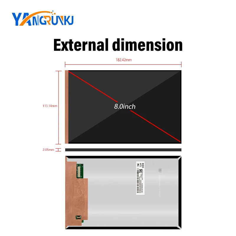 Painel lcd ips de 8 polegadas com placa de controle hdmi telas horizontais e verticais comutáveis 1920-1200 NV080WUM-N61