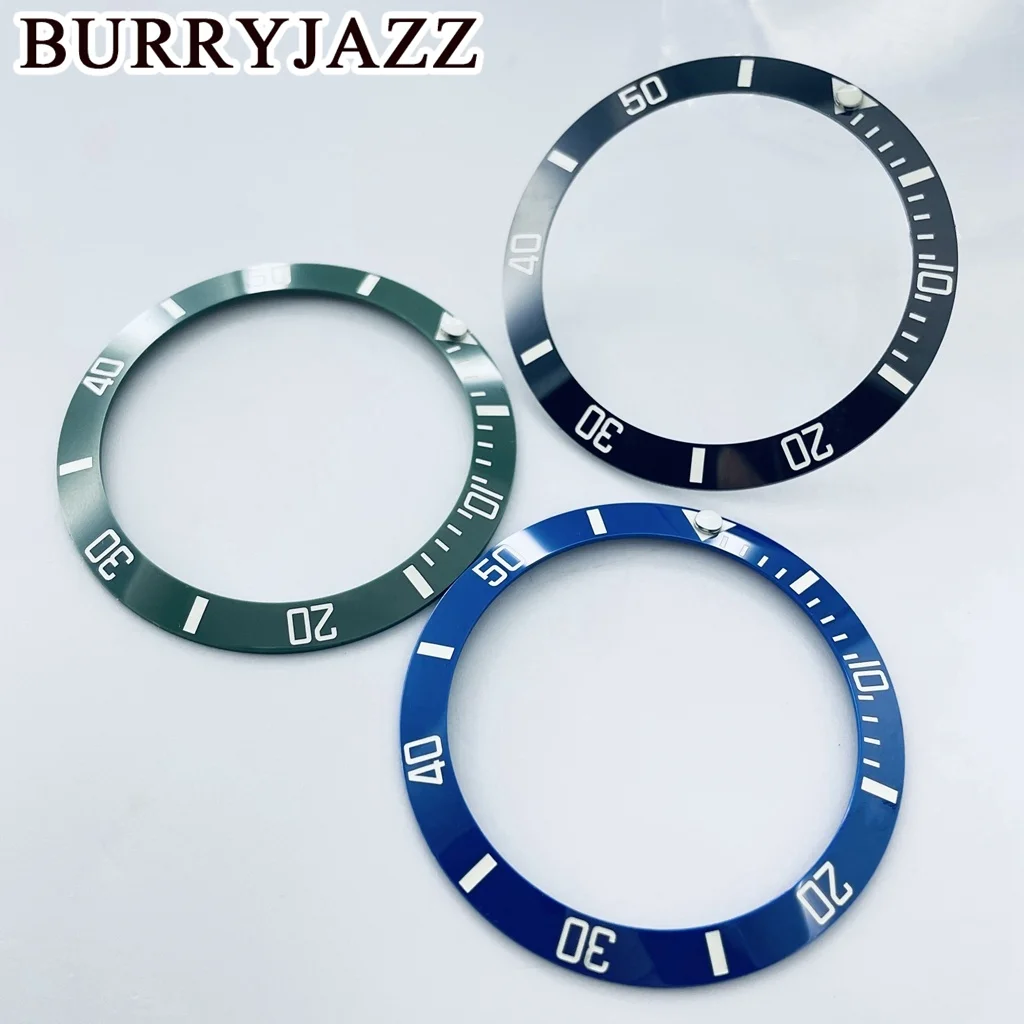 Burryjazz-38 mm発光セラミックリング、gmtダイバーズスタイルウォッチベゼルインサート、40mmウォッチケース、ダイビングアクセサリー