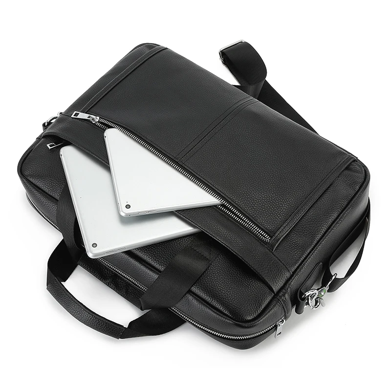 Valigetta in vera pelle strato superiore in pelle bovina da uomo vintage messenger business tracolla a tracolla borsa da ufficio per computer da 15,6 pollici