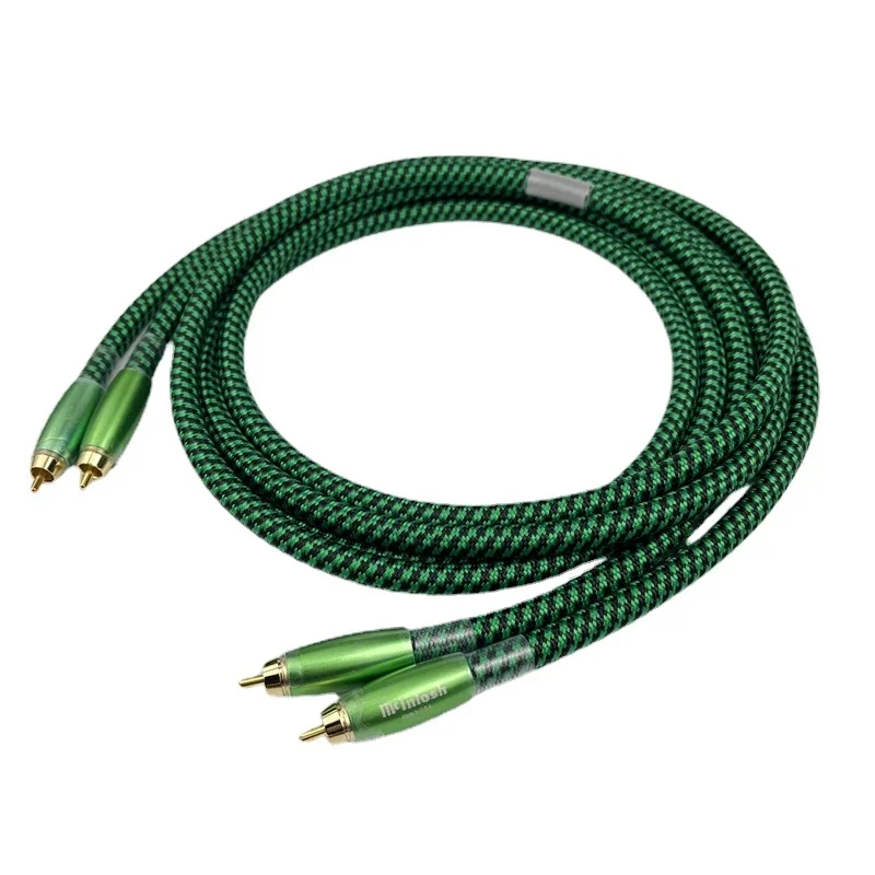 Par de cables RCA Audiophile Mcintosh, línea de interconexión de Audio HiFi de cobre plateado con red blindada