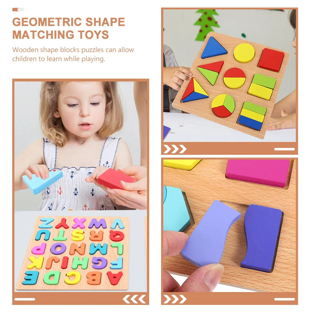 2er-Set, 2 Sets, Holz-Alphabet-Zahlen, pädagogische Form, passende Blöcke, Spiel für Kleinkinder, leuchtende Farben