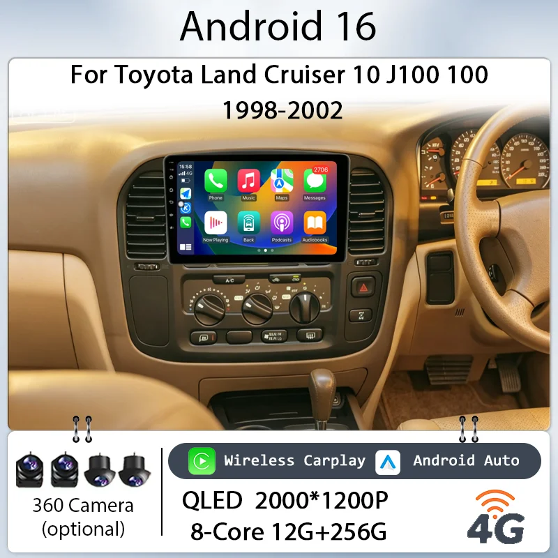 Car Stereo IPS HD Touch Screen CarPlay GPS Navi BT WiFi DSP Audio 9