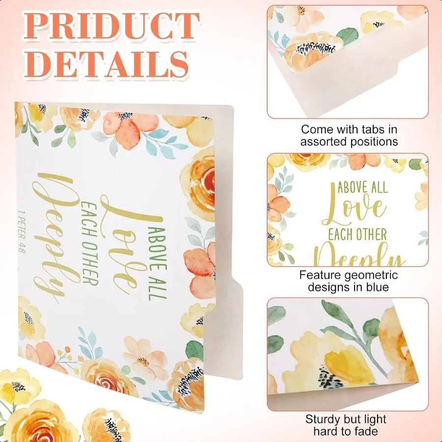 30 قطعة من مجلدات الملفات المزخرفة بحجم الرسالة مجلدات ملفات مانيلا ملونة مع 1 3 علامات تبويب مقاس 11.69 × 9.25 بوصة جرافيك لوريل ليا