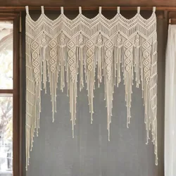 Handwoven Macrame Curtains Tapestry Hanging Window Curtain Tassel Tapestry Bedroom Wall Haings Art Boho Decor Door Curtain
