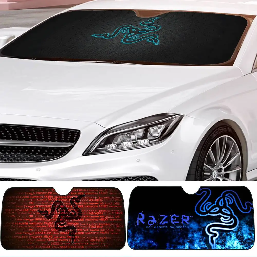 

R-Razer Car SunShade Windscreen Front Window Visor 70x130cm Sun Visor Solar Protect Plaid Gift Novelty Car