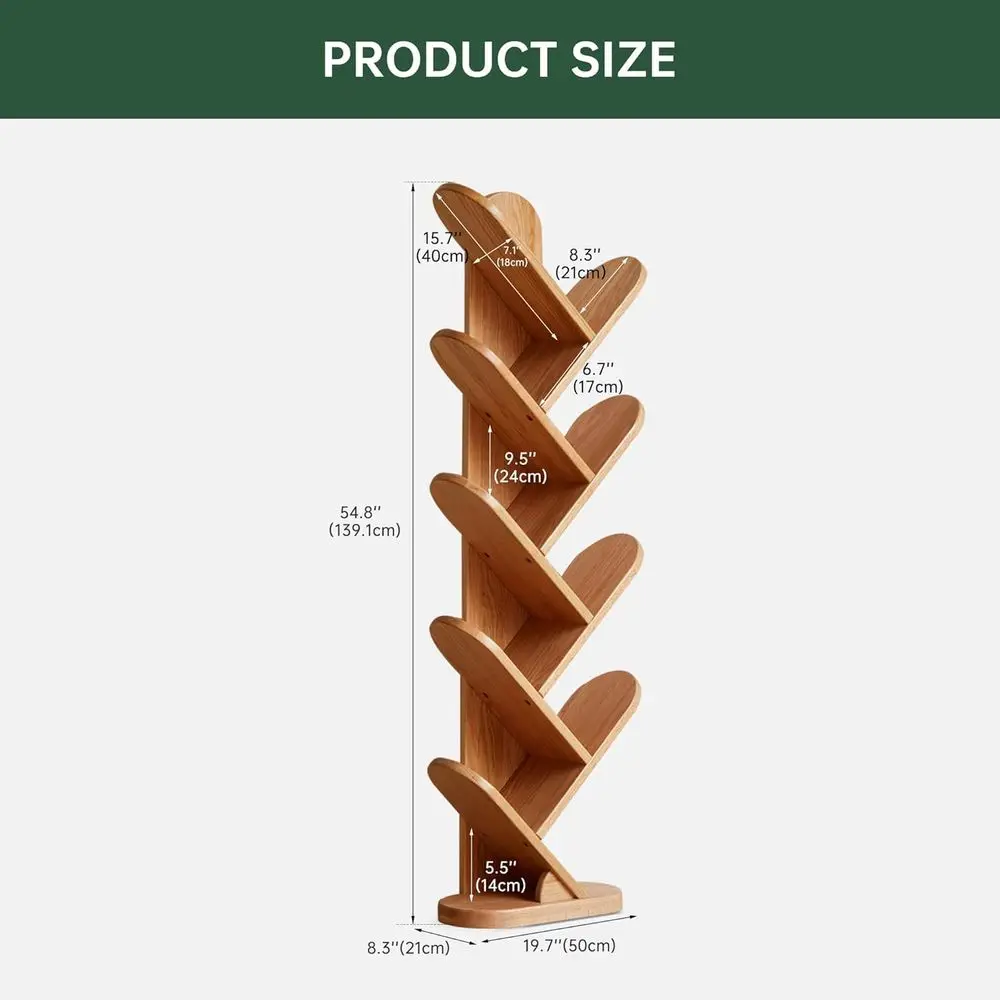 Multi-Tier Wooden Bookshelf - Modern Storage Organizer for Home, Office, and Study