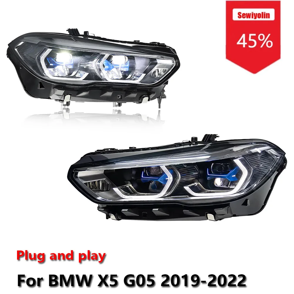 

Sewiyolin Car LED Upgrade Headlight Accessories For BMW X5 G05 2019-2022 DRL Brake Turn Signal Lamp Plug and Play