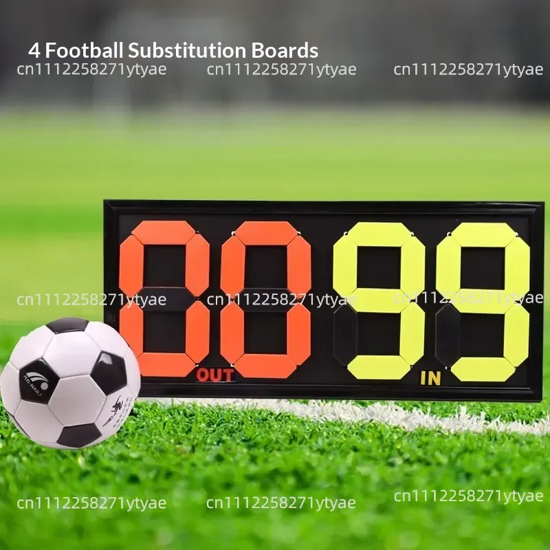 Football Substitution Card, Four-sided and Double-sided, Manual Referee Game Fluorescent Design PP Material, Color, Black,