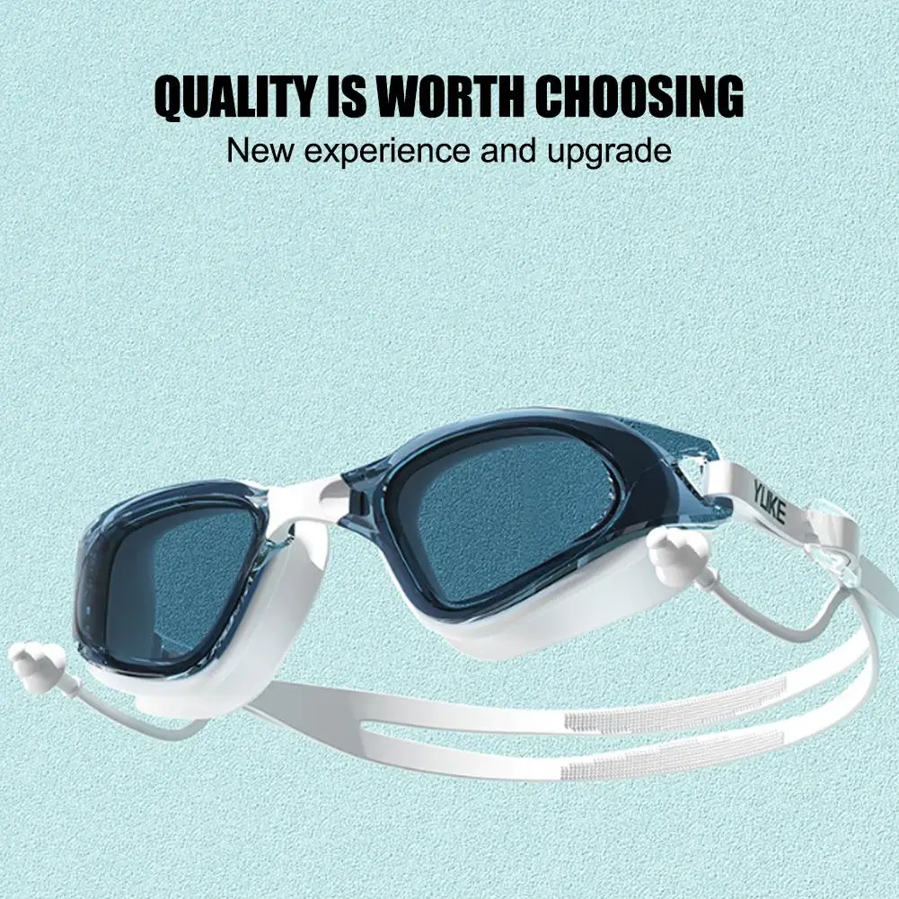 Lunettes de natation étanches pour hommes et femmes adultes, lunettes de natation professionnelles, lunettes anti-buée, protection UV 100%, aucune fuite, Yo G1R7