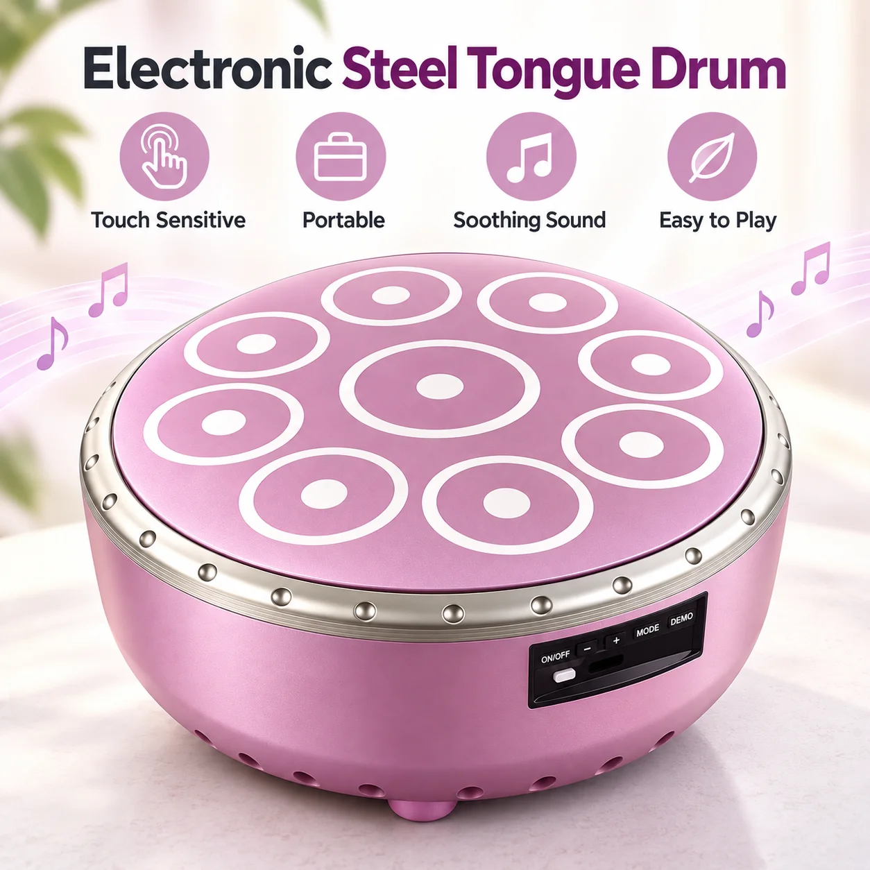 All-in-One Electronic Steel Tongue Drum Synthesizer Portable Touch Handpan Percussion Musical Instrument