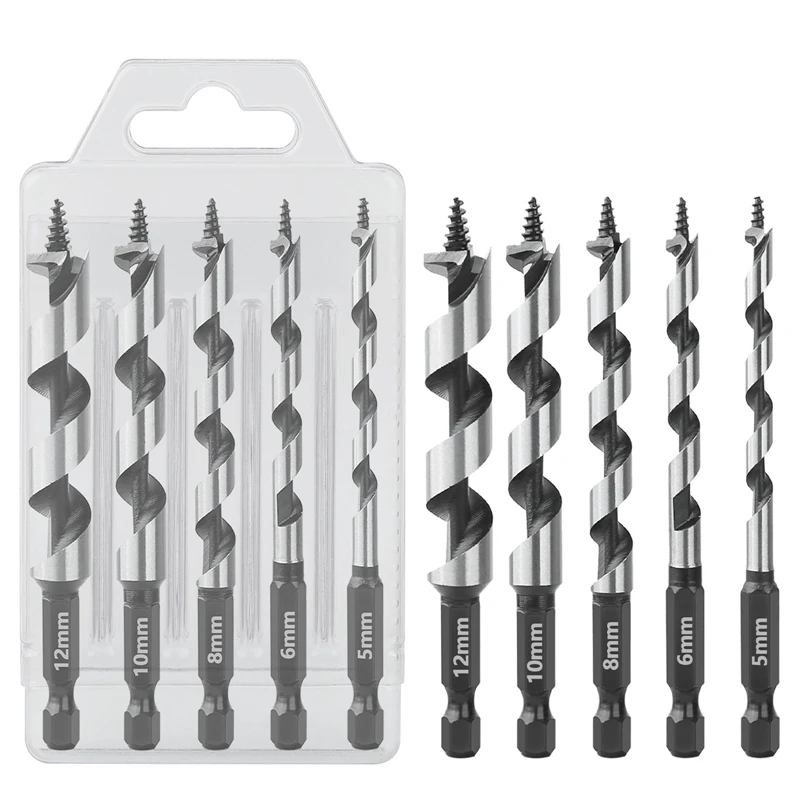 Imagem -06 - Heda Carpintaria Navio Auger Brocas Hex Mudança Hank Macio e Duro Wood Hole Saw Pcs mm mm 10 mm 12 mm in Hex 5pcs