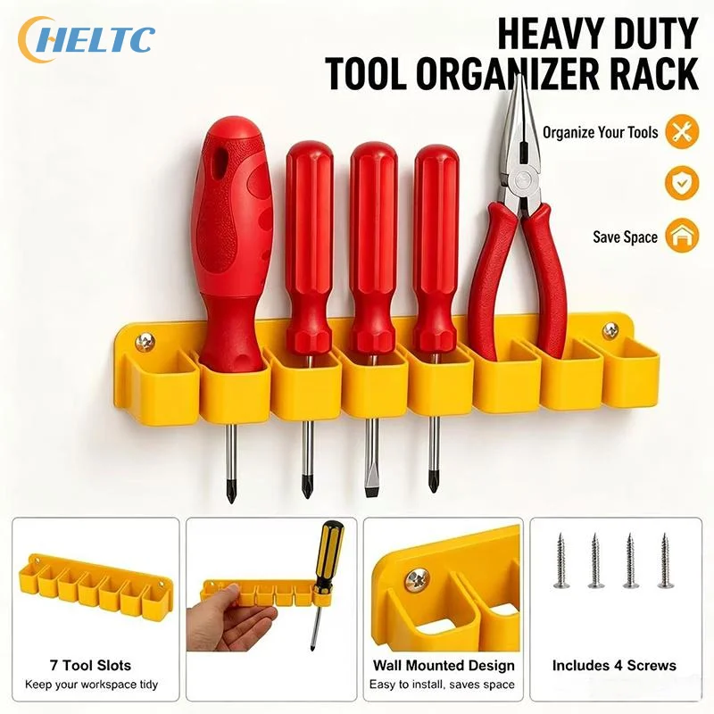 1Pcs 7/10 Holes Heavy Metal Wall-Mounted Tool Storage Rack Garage Tool Rack Suitable For Screwdrivers And Pliers Accessories