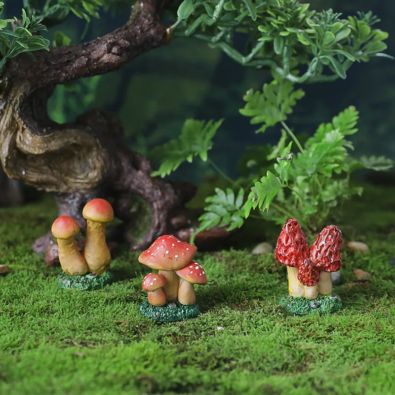 

Simulation mushroom ornament, moss micro landscape, succulent plant flowerpot decoration, DIY cross-border garden resin crafts