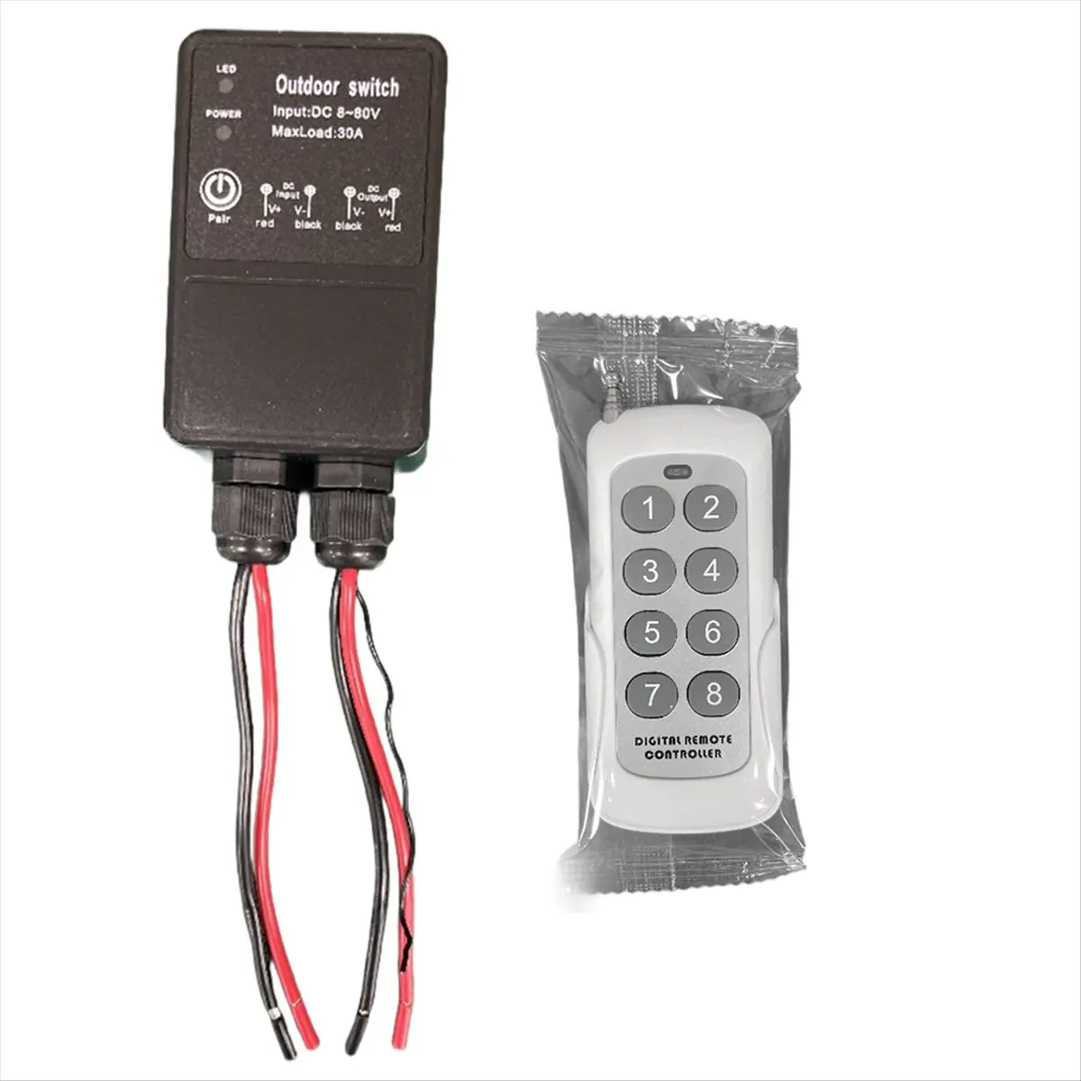 2026 Trend 433Mhz Wireless Remote Control Light/Pump Switch DC 12V 24V 36V 48V 72V 30A High Power Waterproof Relay