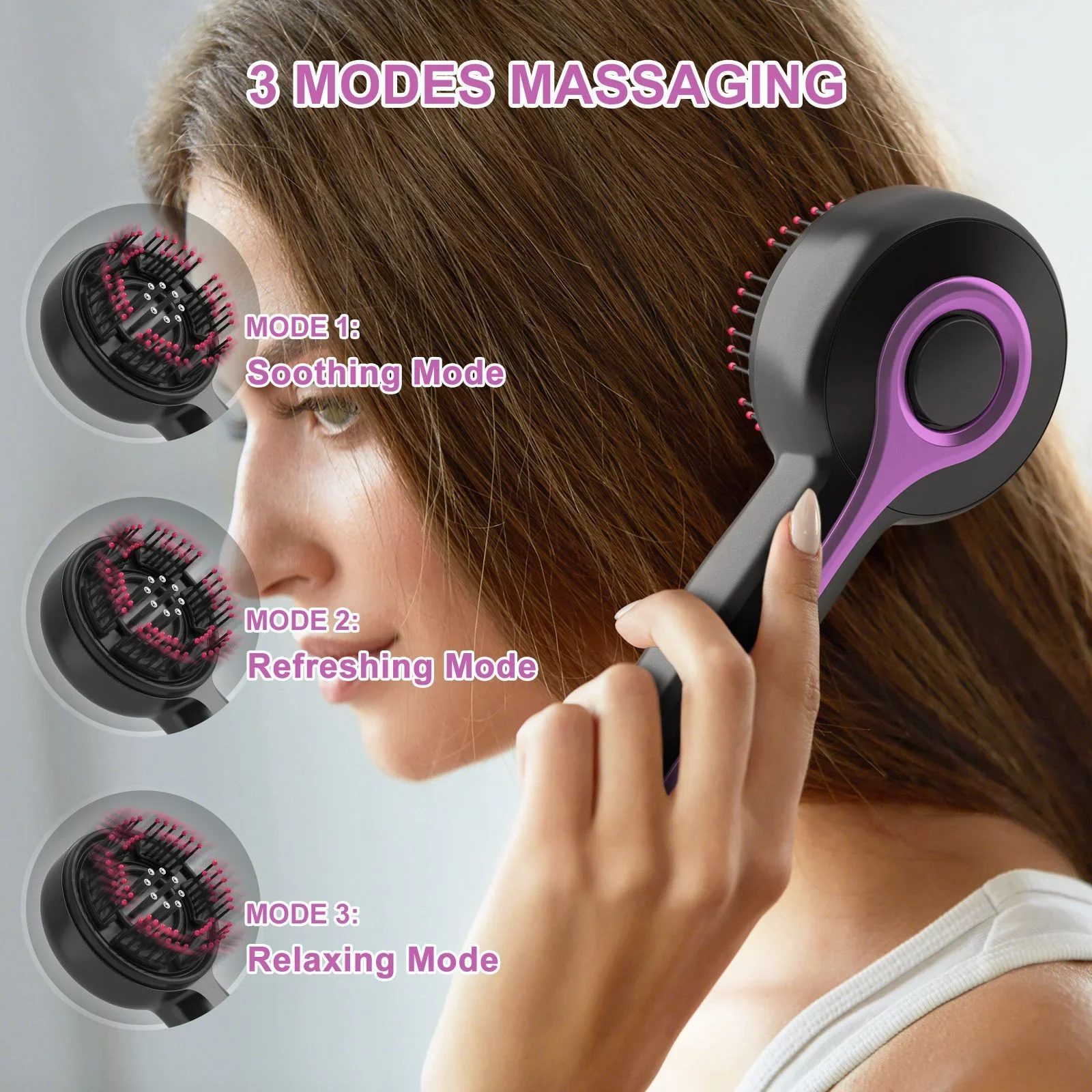 Electric Massage Comb Red Light Hair Scalp Massager Serum Liquid Applicator Hair Nourishing Import Massage Brush for Hair Care