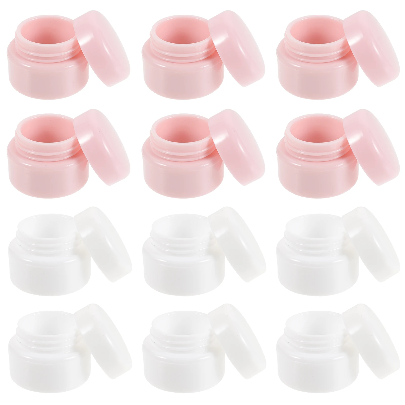 

12Pcs Plastic Refillable Boxes Small Empty Cream Jars Leakproof Containers for Makeup Lotion Storage Plastic Empty Box,
