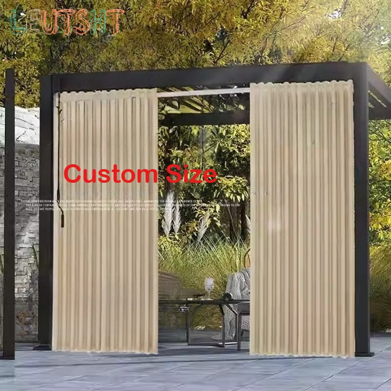 Outdoor Sun Protection Blackout Curtains Windproof Cream Wind Waterproof Balcony Pavilion Outdoor Rainproof Sunshade Cloth