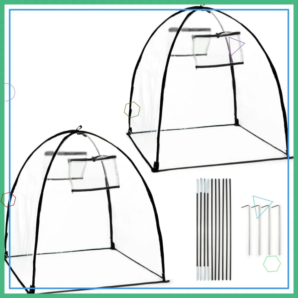 

Transparent Plant Cover Tents for Freeze Protection, Reusable Garden Frost Covers with Vents, 2-Pack