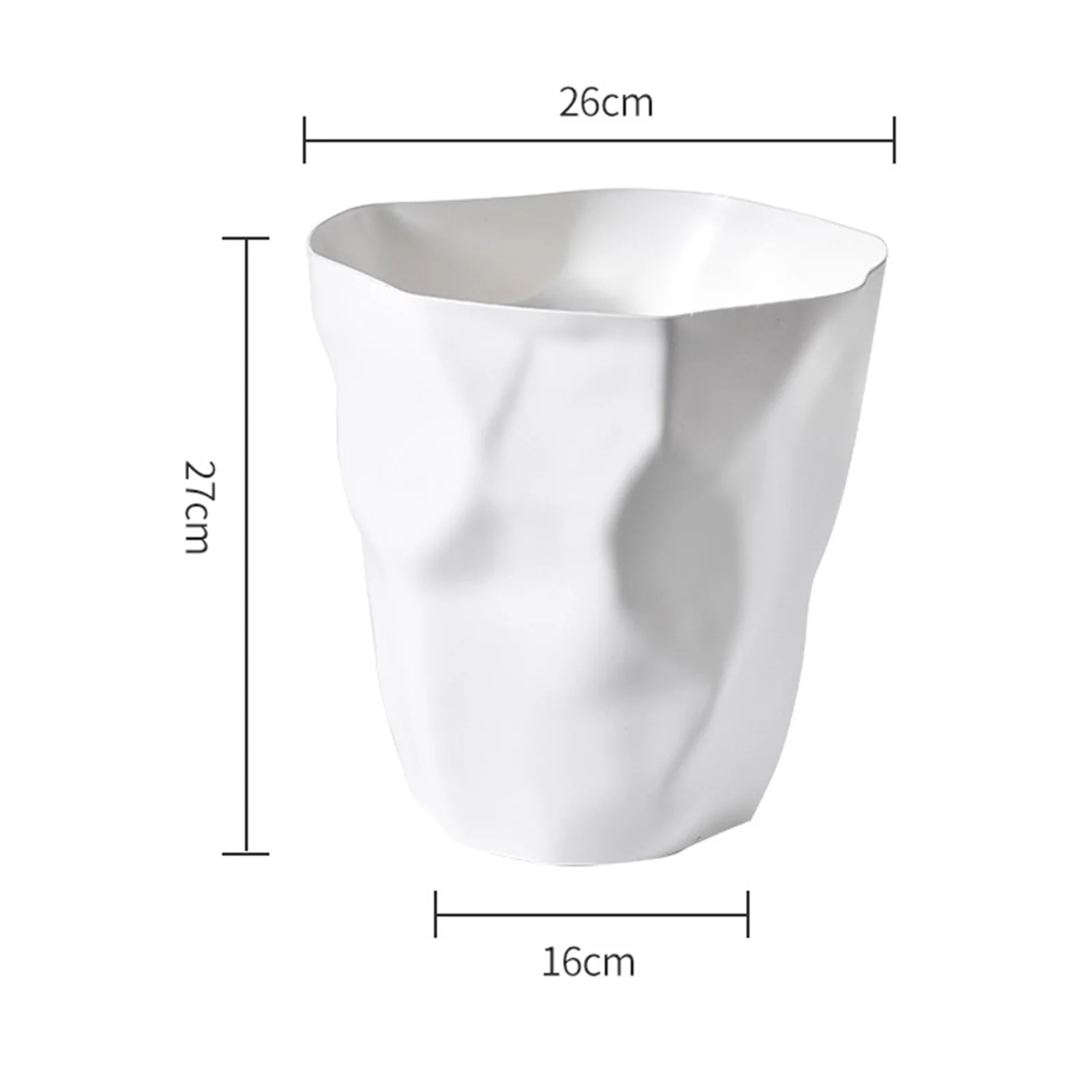 1Pc Kleine Prullenbak Plastic Unieke Onregelmatige Gekreukelde Moderne Prullenbak Open Top Vuilnisbak voor Badkamer Kantoor Slaapkamer Keuken