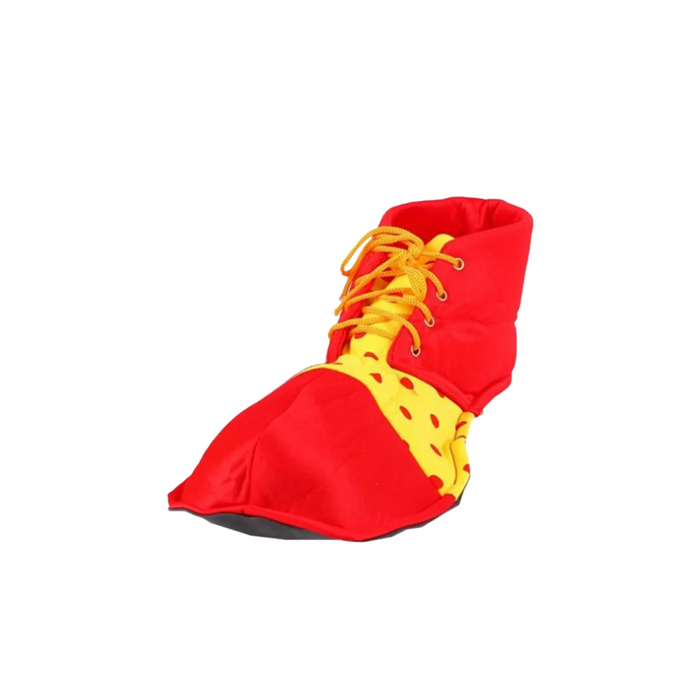 Sapatos de palhaço vermelho brilhante para fantasia de halloween, adultos, homens, mulheres, pano de grandes dimensões, laços ajustáveis, carnaval de máscaras