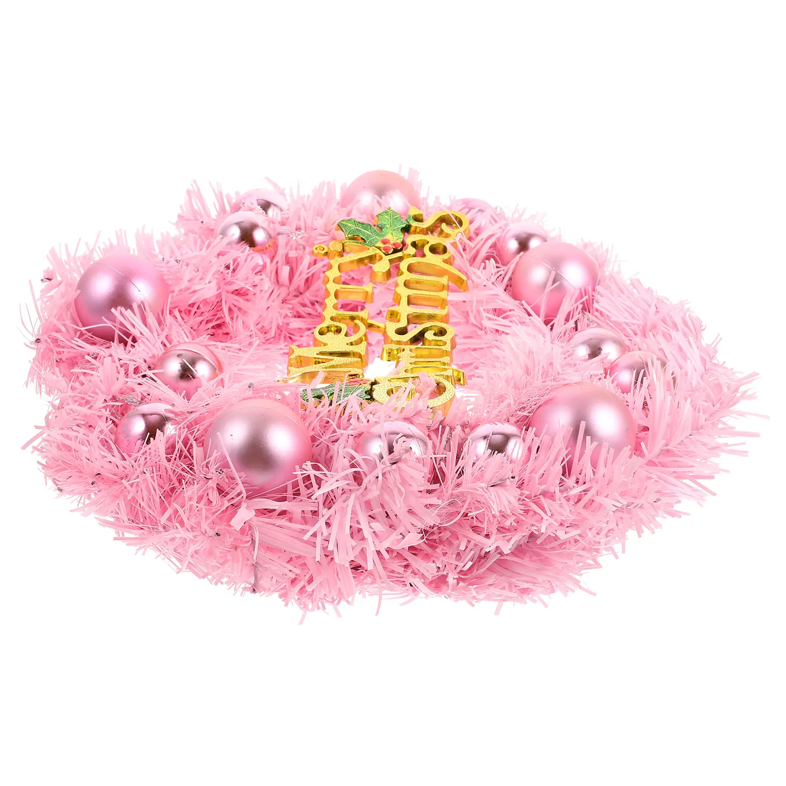 

Christmas Wreath Home Decoration Pink Wall naments Hanging s Xmas Decorations PVC Iron Craft Festive Merry Christmas Sign